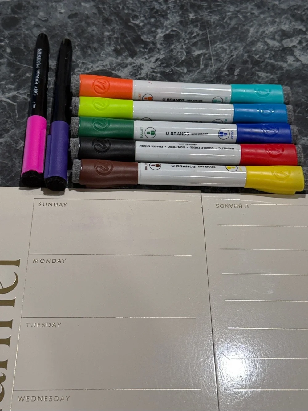 Magnetic Dry Erase Calendar, Checklist + ! Includes-Color Markers & Shopping!